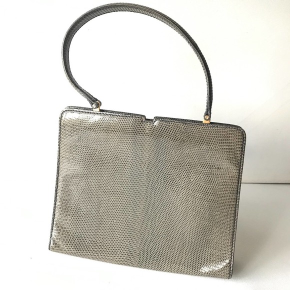 GRIMALDI Lizard skin gray BAG leather vintage Saks Fifth Avenue - Picture 2 of 8
